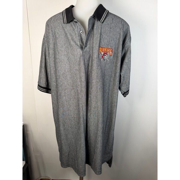 dynasty Other - Pittsburgh Pirates Polo Shirt Mens XL Gray Striped MLB Short Sleeve